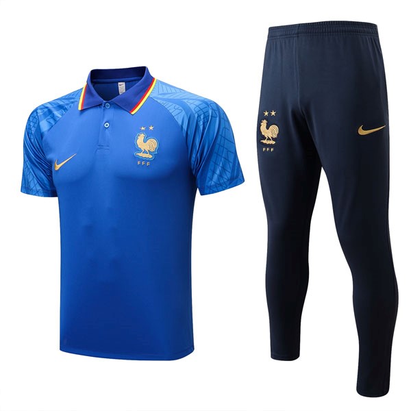 Polo Frankreich Komplett-Set 2022-23 Blau 1